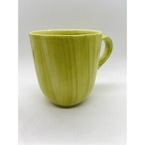CITRUS GROVE Coffee Mug Tea Cup Hand Painted Avocado Green Ceramic Swirl 16oz.